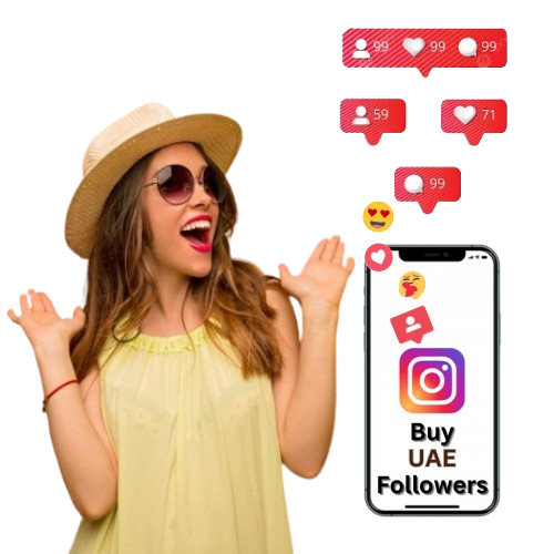 A promotional graphic showcasing the option to buy Instagram followers in the UAE, highlighting benefits like increased engagement and brand visibility.