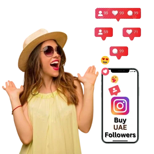A promotional graphic showcasing the option to buy Instagram followers in the UAE, highlighting benefits like increased engagement and brand visibility.